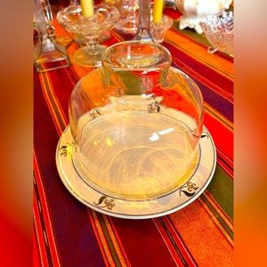 Dansk Cheese plate, with glass dome